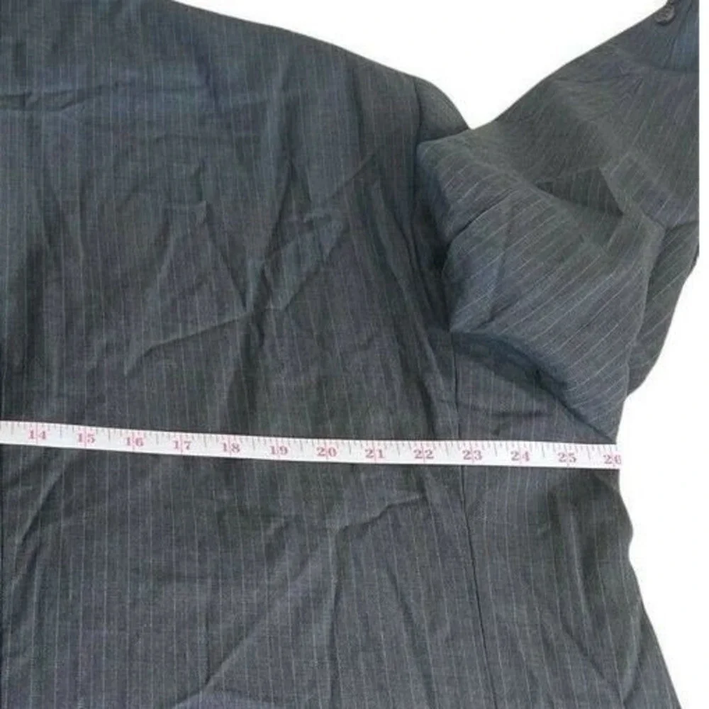 Lauren Ralph Lauren Mens 50R Grey Pinstripe‎ 100% Wool 2-Button Blazer Jacket